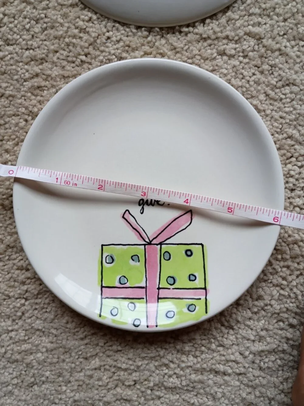Rae Dunn Magenta Christmas Set of 4 Holiday Snack Plates 6